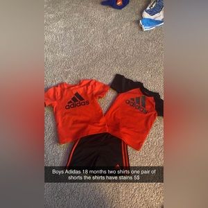 Boys adidas shirts and shorts